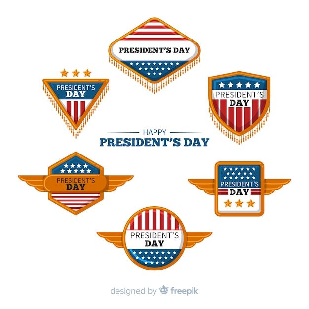 Gratis vector president's day labelverzameling