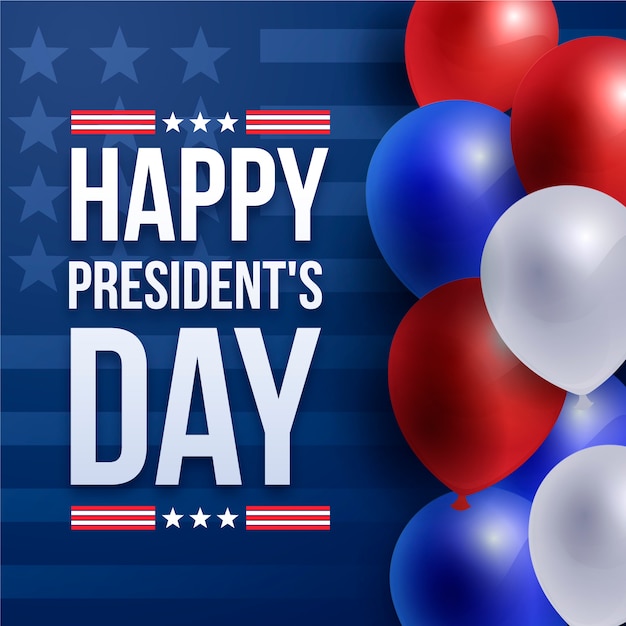 President's Day met realistische ballonnen behang