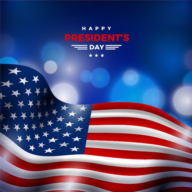 President's day met realistische vlag