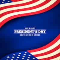 Gratis vector president's day met realistische vlag