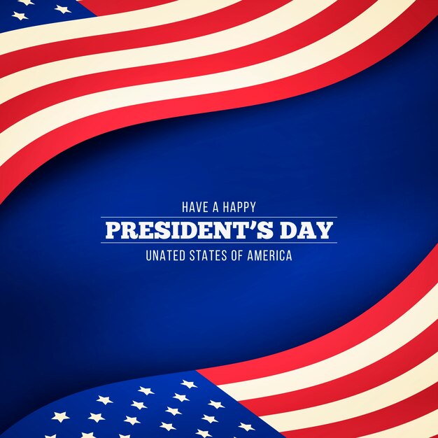 President's day met realistische vlag