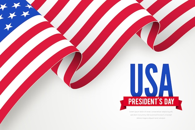 Gratis vector president's day promo met vlag