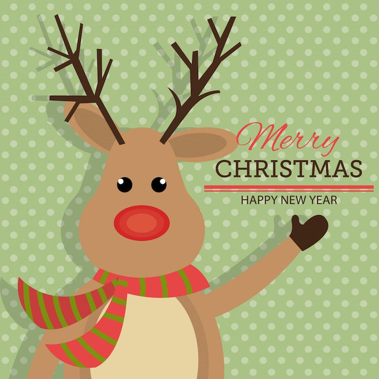 Gratis Vector prettige kerstdagen en gelukkig nieuwjaar kaartontwerp