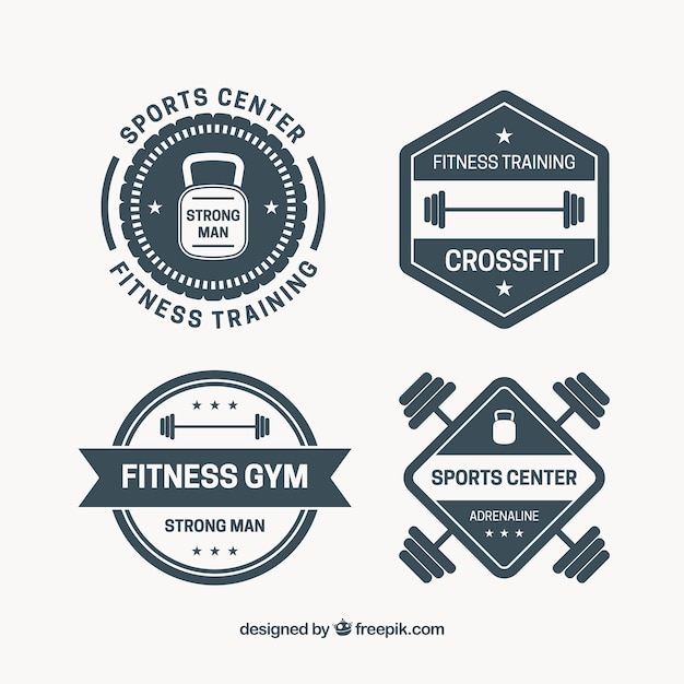 Gratis vector pretty crossfit vintage stickers