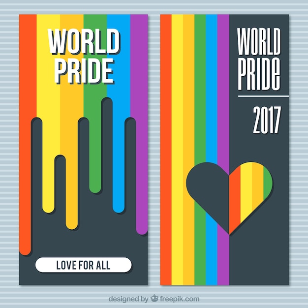 Pride day banners in plat ontwerp