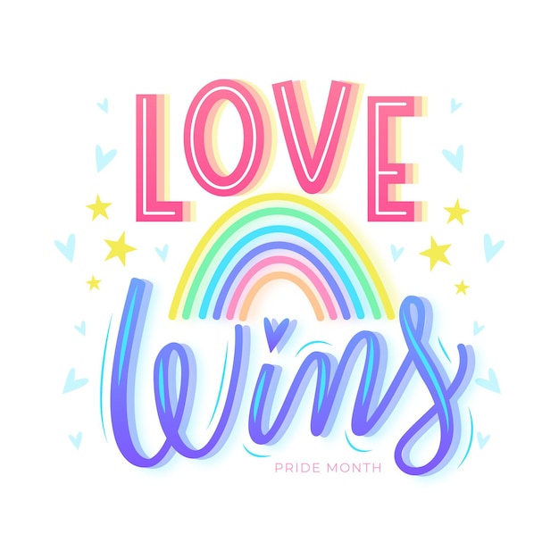 Gratis vector pride day belettering concept