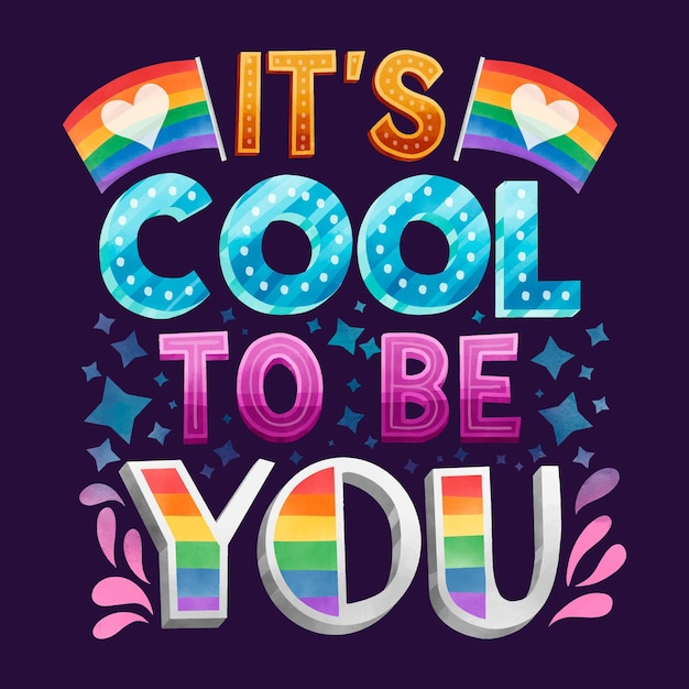 Gratis vector pride day belettering concept