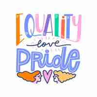 Gratis vector pride day belettering met gelijkheid