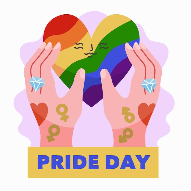 Pride day concept met handen en hart