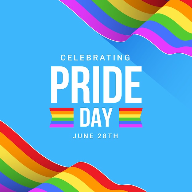 Gratis vector pride day illustratie van regenboogvlag