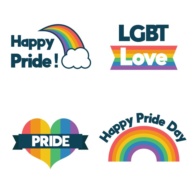 Pride day label collectie concept