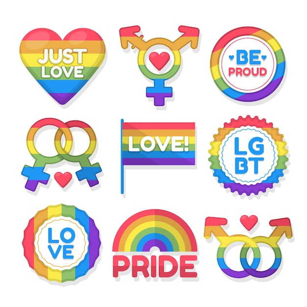 Pride day label set