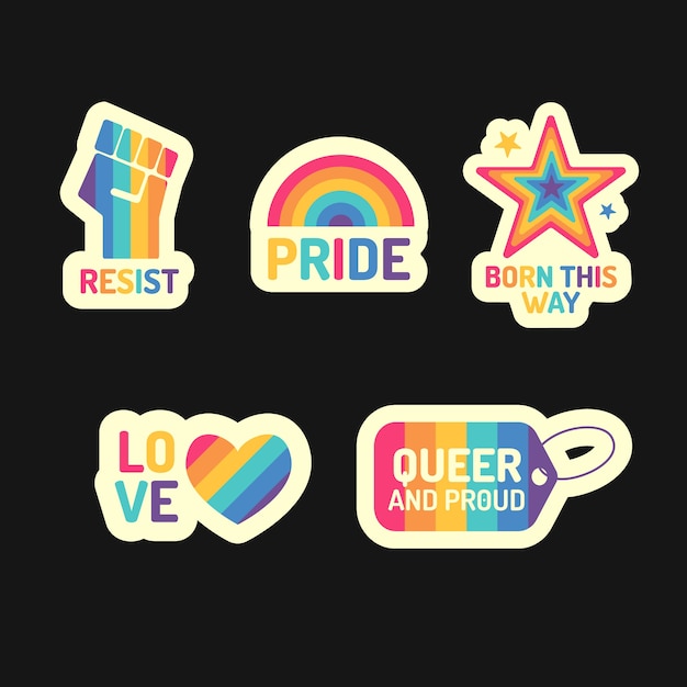 Gratis vector pride day labels-collectie