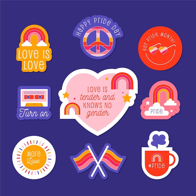 Pride day labels-collectie