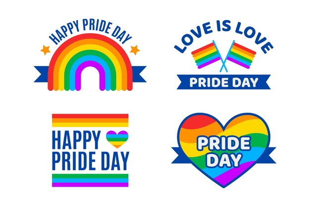 Pride day labels pack