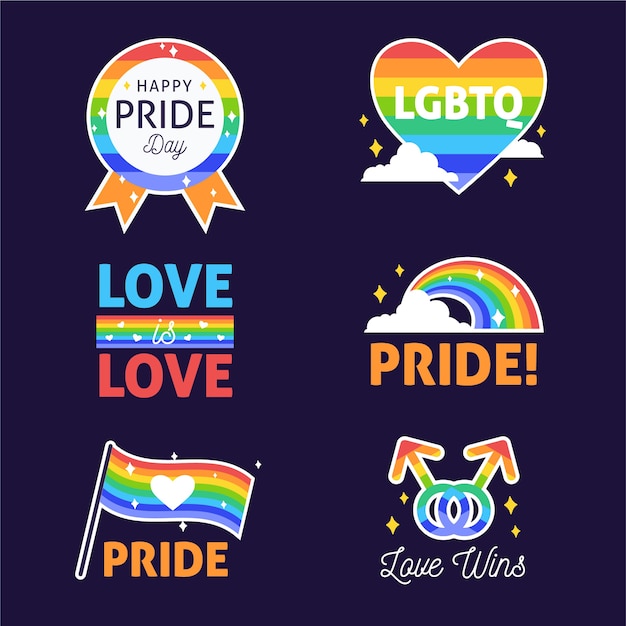 Pride day lgbt labels concept