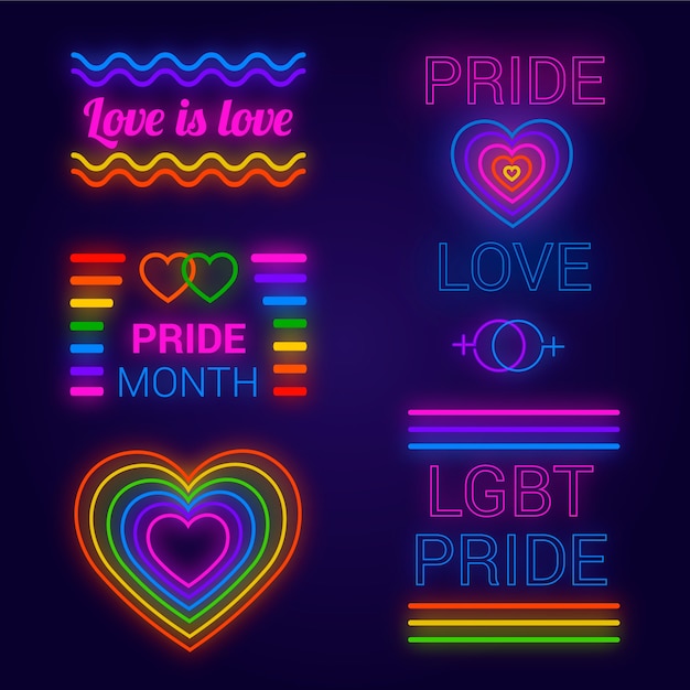 Pride day neon sign decorontwerp