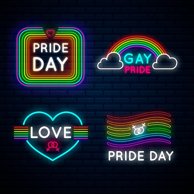 Pride day neonreclames concept