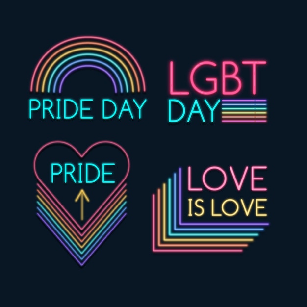 Pride day neonreclames concept