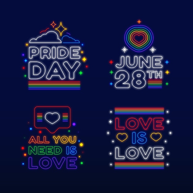 Pride day neonreclames concept