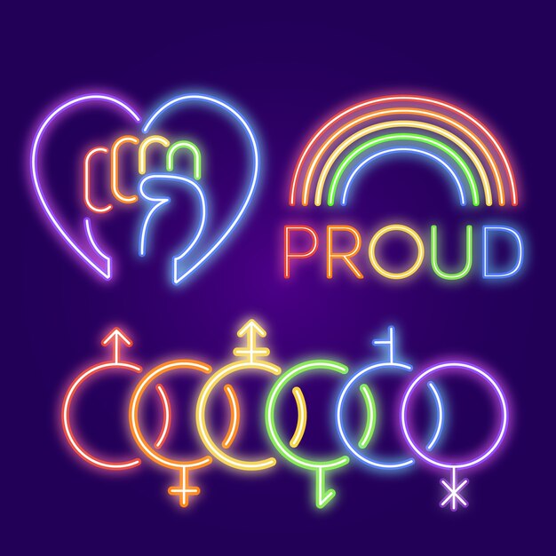 Gratis vector pride day neonreclames