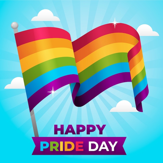 Gratis vector pride day regenboogvlag ontwerp