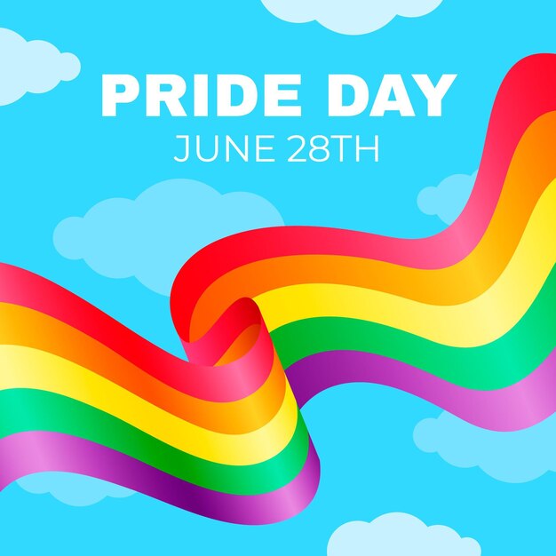 Pride day vlag met regenboogkleuren