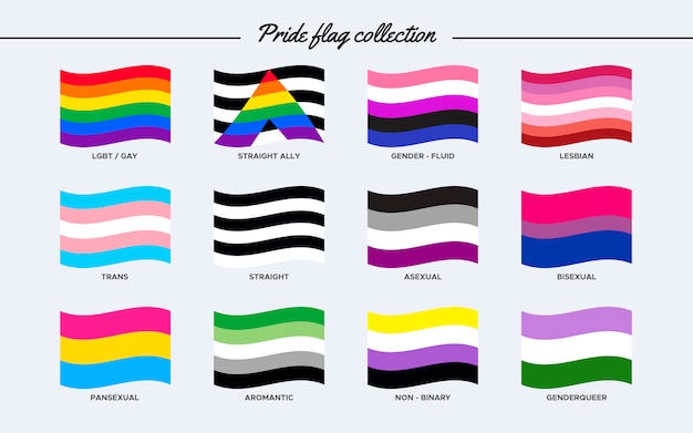 Pride flag-collectie in golfvorm