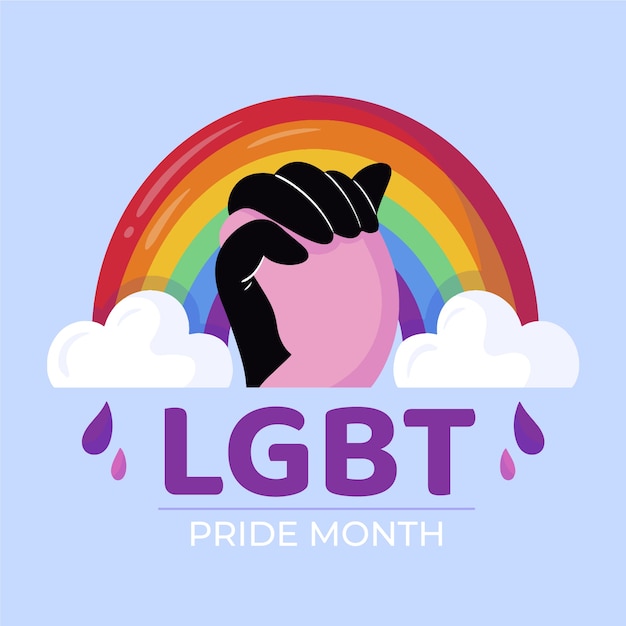 Gratis vector pride maand platte lgbt trots logo sjabloon