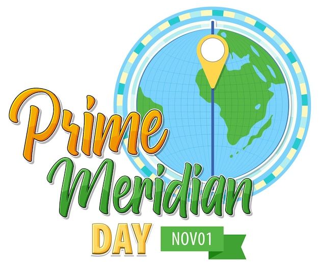 Gratis vector prime meridian day logo concept