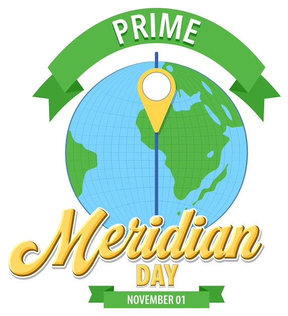 Gratis vector prime meridian day logo concept