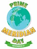 Gratis vector prime meridian day logo concept