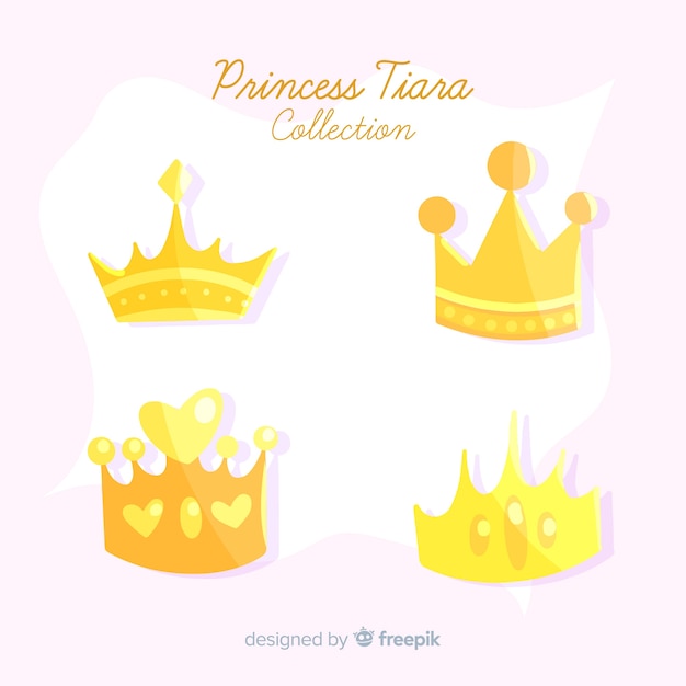 Gratis vector prinses gouden tiara-collectie