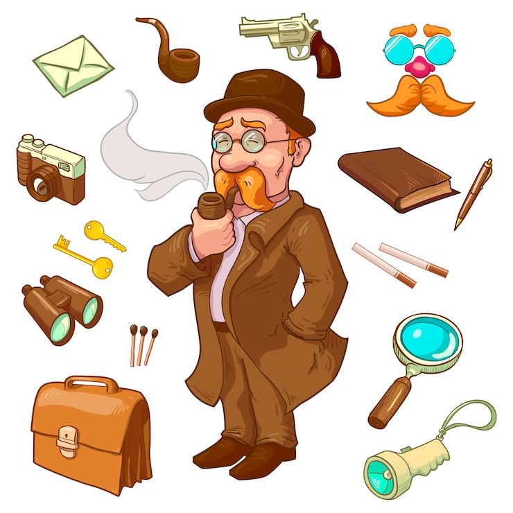 Gratis Vector private eye-personage