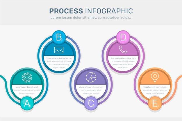 Proces infographic in plat ontwerp