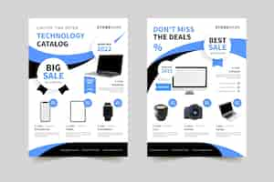 Gratis vector productcatalogus voor platte technologie