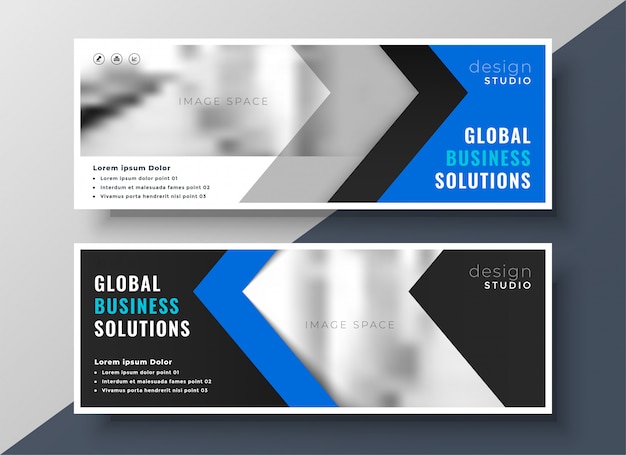 Gratis vector professionele blauwe bedrijfsbanner