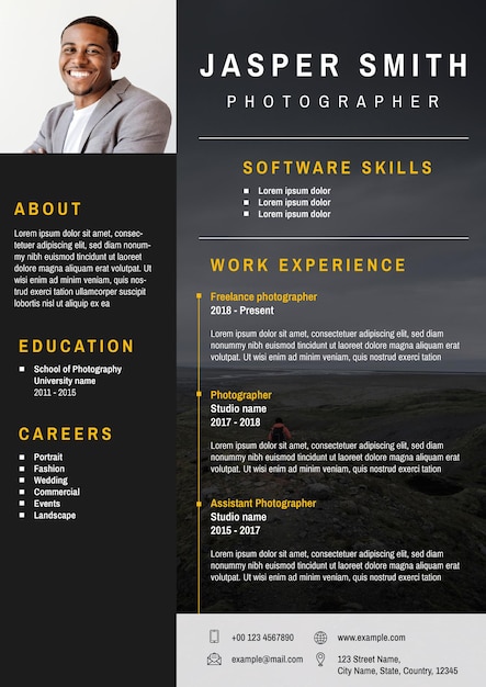 Gratis vector professionele cv bewerkbare sjabloon voor professionals en executive niveau executive