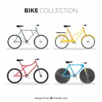 Gratis vector professionele fietsen met vlak ontwerp