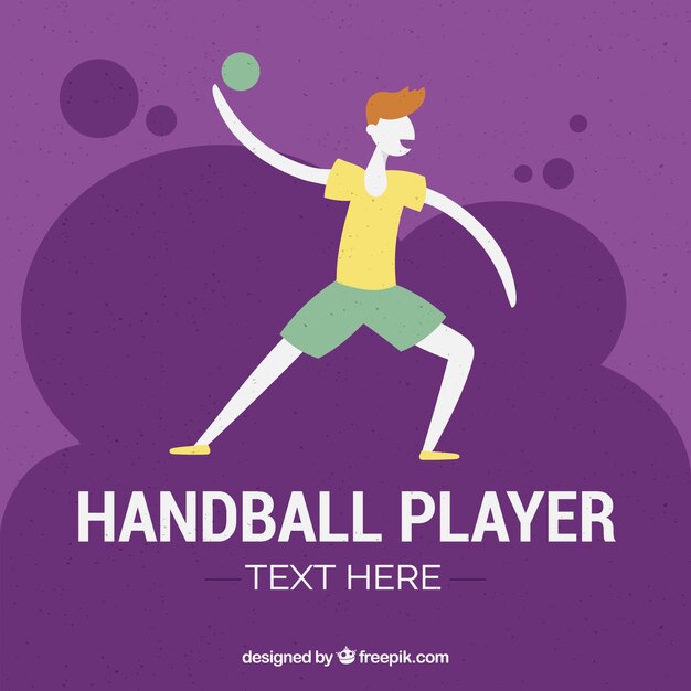 Gratis vector professionele handbalspeler met plat ontwerp