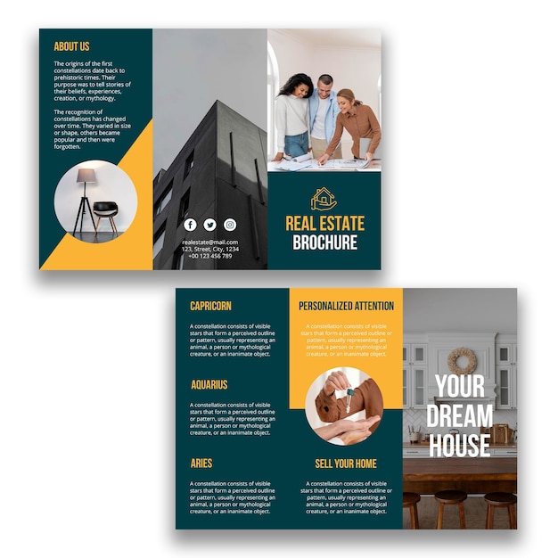 Gratis vector professionele makelaarsbrochure