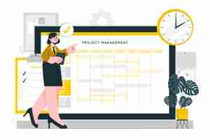 Gratis vector projectmanager concept illustratie