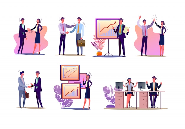 Gratis vector projectmanagers ingesteld