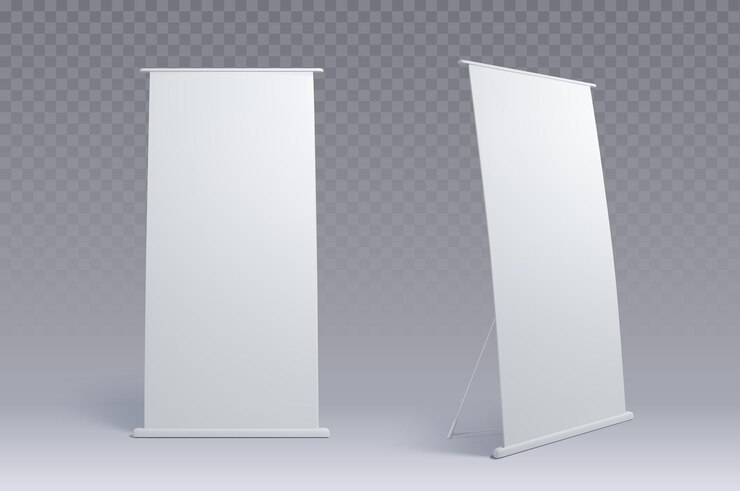 Gratis Vector promo wit leeg informatie roll up board