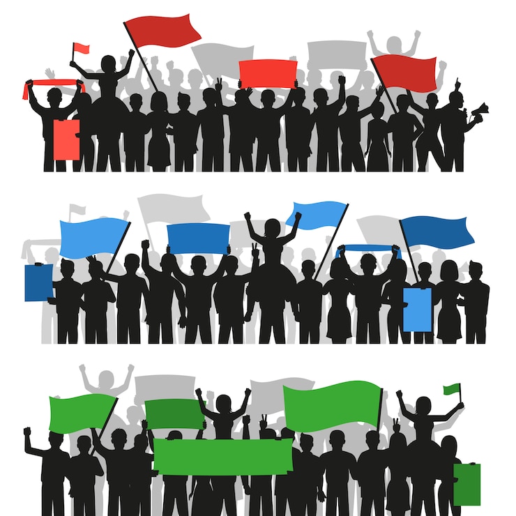 Gratis Vector protesterende mensen menigte
