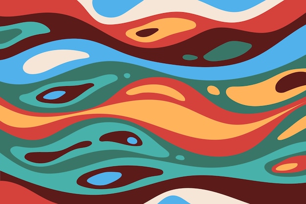 Gratis vector psychedelische groovy achtergrond met abstracte vormen