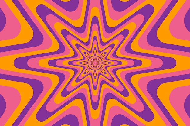 Psychedelische groovy achtergrond met abstracte vormen