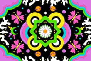 Gratis vector psychedelische groovy achtergrond