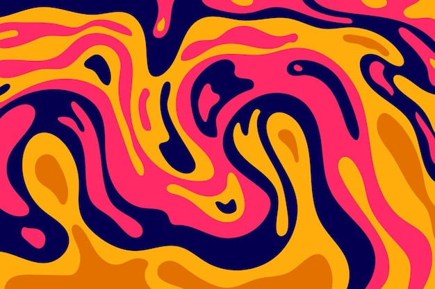 Gratis vector psychedelische handgetekende groovy achtergrond