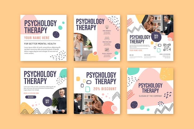 Gratis vector psychologie instagram-berichten